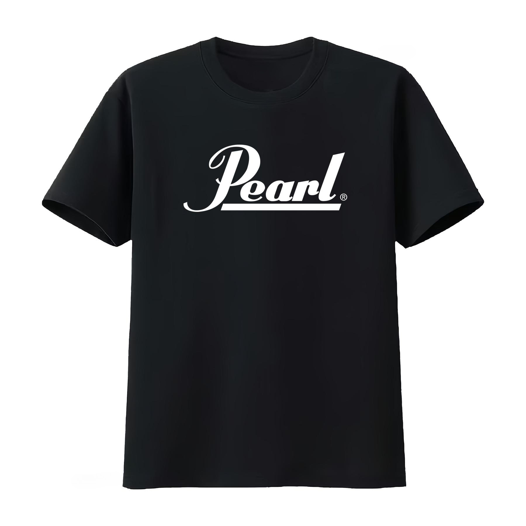 Vintage Fashion Icons - Pearl Drums Logo T-Shirt Schwarz Weiß