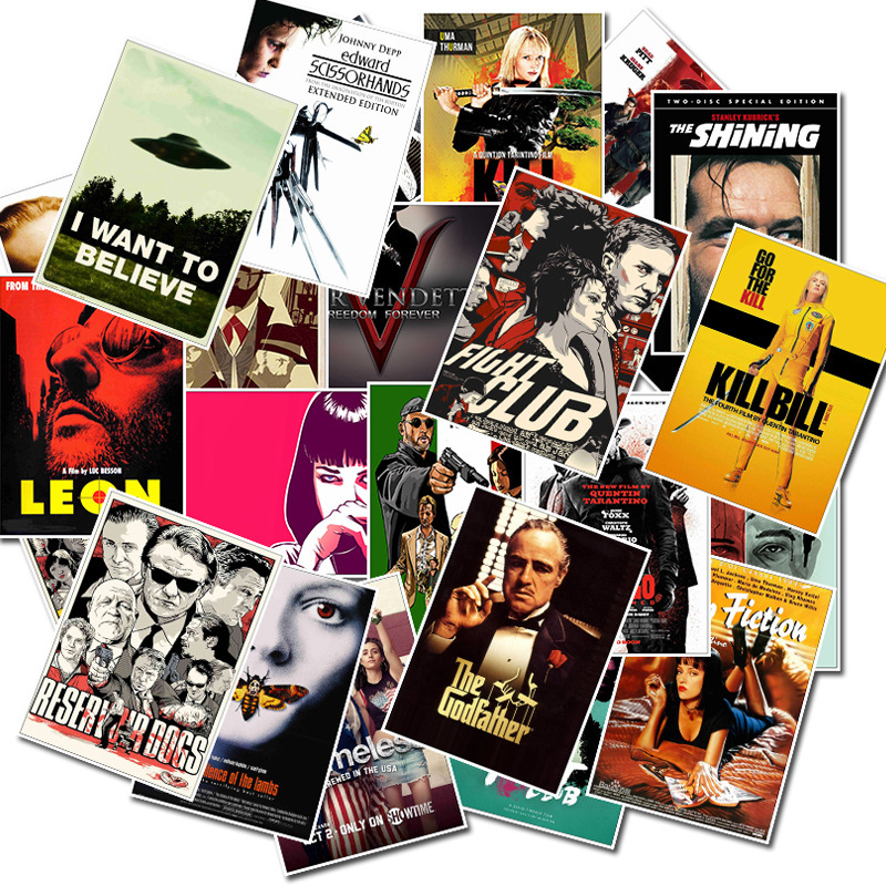 Vintage Fashion Magazine - 25 Stück klassische Filmplakate Aufkleber Zellstoff