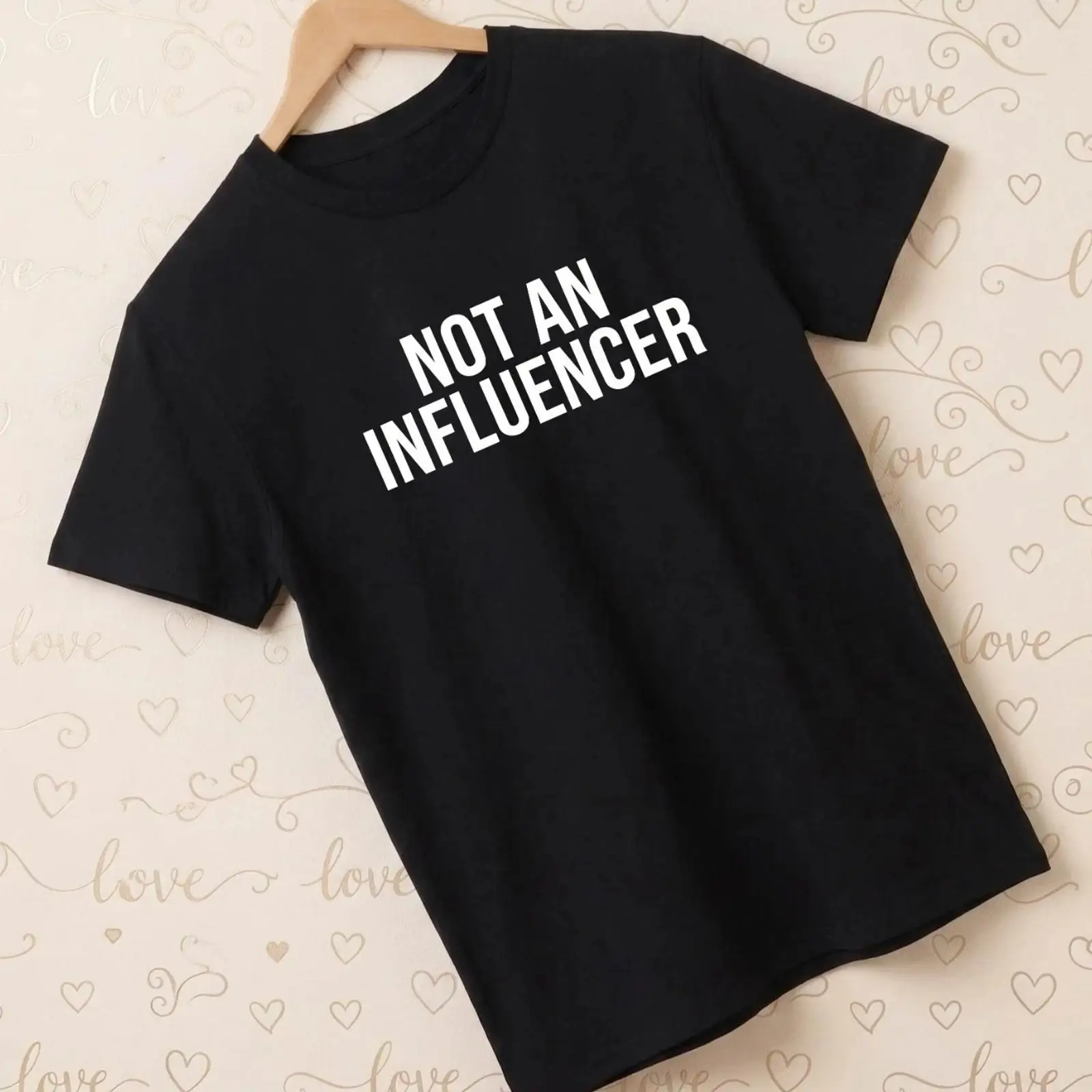 Vintage Fashion Influencer - „Kein Influencer“ T-Shirt Lustiger Slogan Sarkastisches