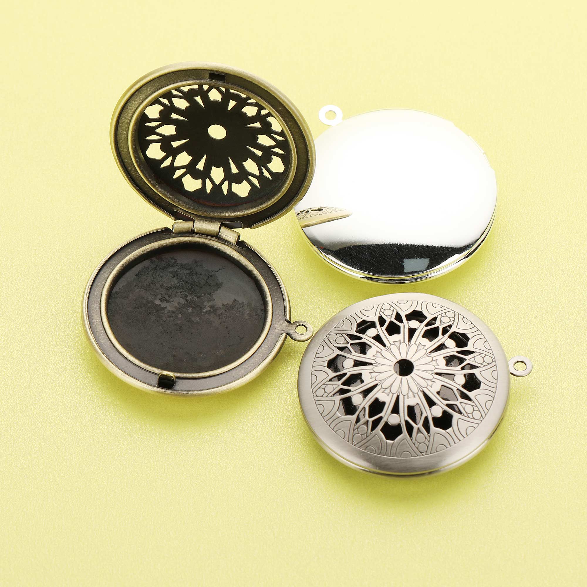 Vintage Fashion Icons - 5Pcs 31MM Runde Filigrane Foto Medaillon,