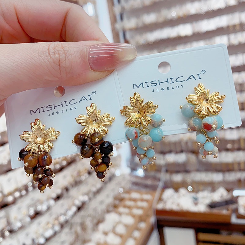 Türkise Trauben-Cluster-Ohrste – Vintage Fashion Influencer Bewertung und Preis