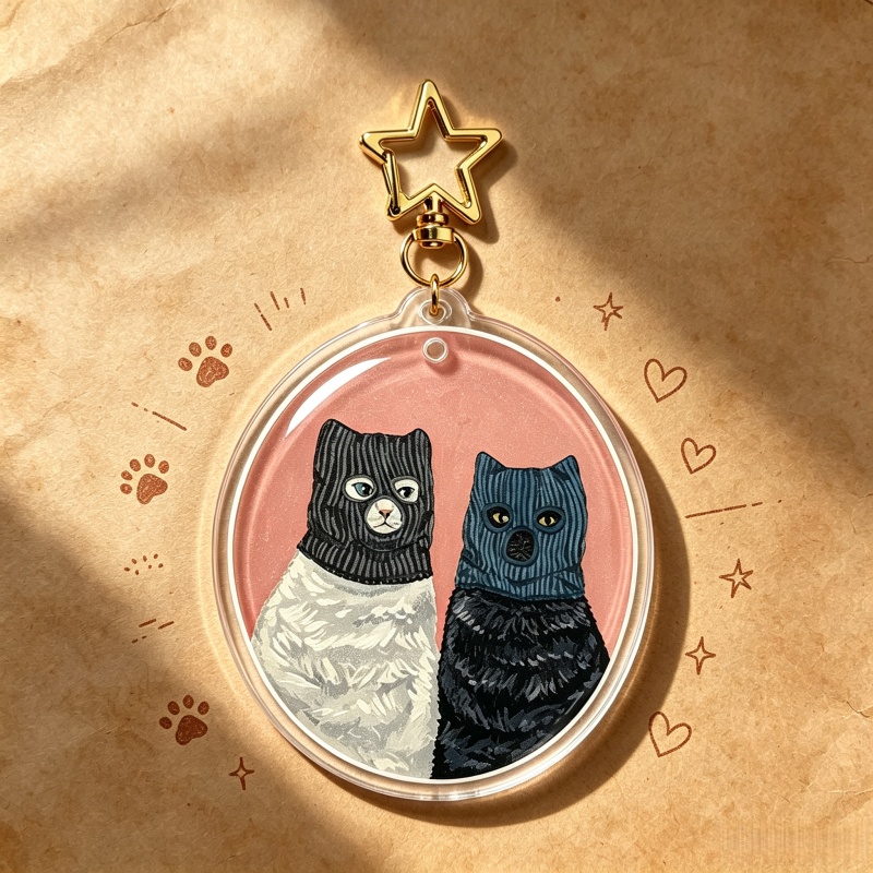 Süße Katzen-Acryl-Schlüsselanh – Vintage Fashion Collection Bewertung und Preis