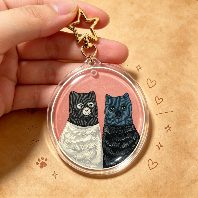 Süße Katzen-Acryl-Schlüsselanh – Vintage Fashion Collection Bewertung und Preis